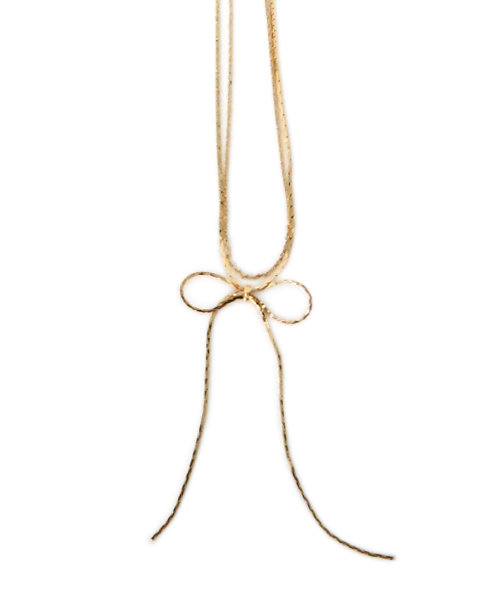 colleca la（コレカラ）の「2連リボンネックレス（ネックレス・レディース・ゴールド/シルバー・FREE）」の3枚目の写真