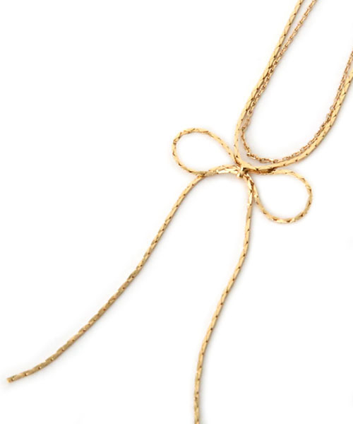 colleca la（コレカラ）の「2連リボンネックレス（ネックレス・レディース・ゴールド/シルバー・FREE）」の5枚目の写真