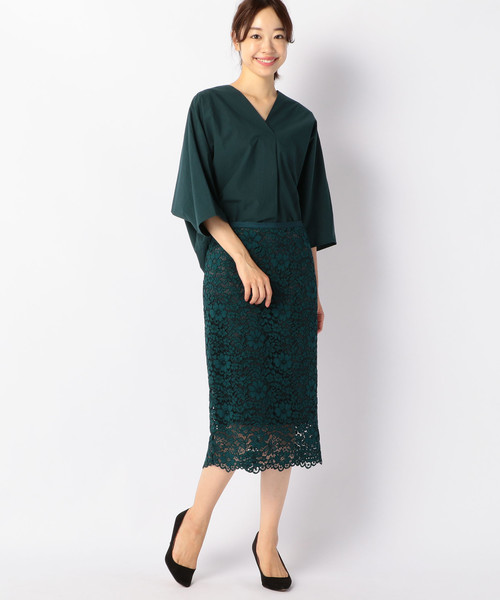 Liesse（リエス）の「レースタイトスカート（スカート・レディース・グリーン/グレー/タン・M/S/L）」の12枚目の写真