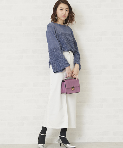 N.（N. Natural Beauty Basic）（エヌエヌナチュラルビューティーベーシック）の「デニムタイトマキシスカート（デニムスカート・レディース・インディゴブルー/ホワイト・MEDIUM/SMALL）」の8枚目の写真