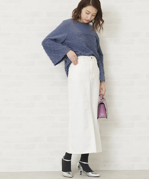 N.（N. Natural Beauty Basic）（エヌエヌナチュラルビューティーベーシック）の「デニムタイトマキシスカート（デニムスカート・レディース・インディゴブルー/ホワイト・MEDIUM/SMALL）」の10枚目の写真