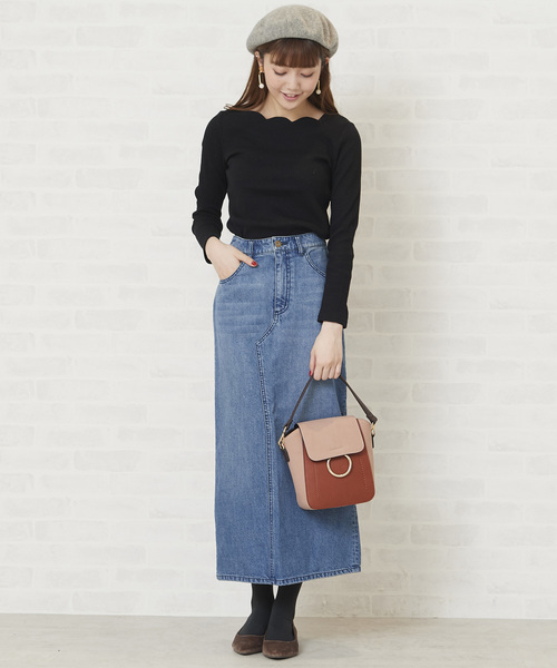 N.（N. Natural Beauty Basic）（エヌエヌナチュラルビューティーベーシック）の「デニムタイトマキシスカート（デニムスカート・レディース・インディゴブルー/ホワイト・MEDIUM/SMALL）」の20枚目の写真