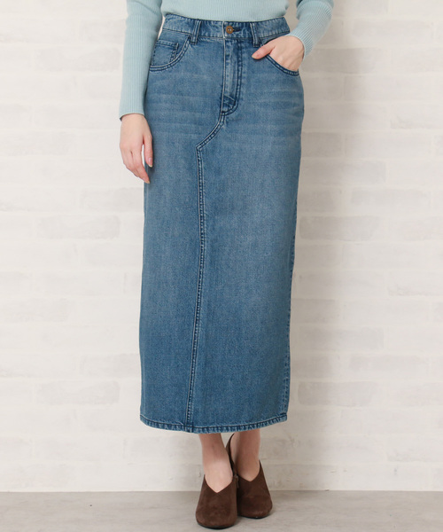 N.（N. Natural Beauty Basic）（エヌエヌナチュラルビューティーベーシック）の「デニムタイトマキシスカート（デニムスカート・レディース・インディゴブルー/ホワイト・MEDIUM/SMALL）」の9枚目の写真