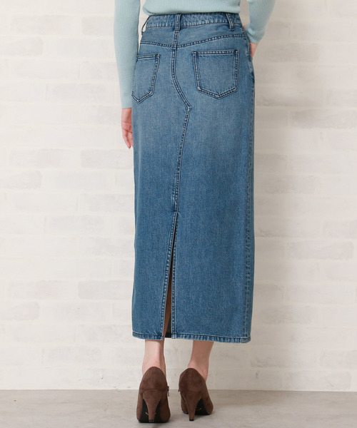 N.（N. Natural Beauty Basic）（エヌエヌナチュラルビューティーベーシック）の「デニムタイトマキシスカート（デニムスカート・レディース・インディゴブルー/ホワイト・MEDIUM/SMALL）」の16枚目の写真