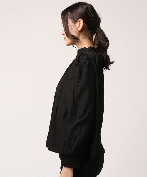 coca（coca）（コカ）の「スタンドカラーバルーンスリーブブラウス（シャツ/ブラウス・レディース・ブラック/ベージュ・ONE SIZE）」の3枚目の写真