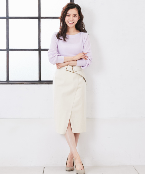 RIVE DROITE(リヴドロワ)の「片畦ボートニット(ニット/セーター・レディース・ライトグレー/グリーン/ラベンダー・FREE)」の6枚目の写真