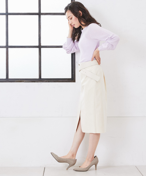 RIVE DROITE(リヴドロワ)の「片畦ボートニット(ニット/セーター・レディース・ライトグレー/グリーン/ラベンダー・FREE)」の7枚目の写真