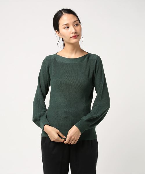 RIVE DROITE(リヴドロワ)の「片畦ボートニット(ニット/セーター・レディース・ライトグレー/グリーン/ラベンダー・FREE)」の2枚目の写真