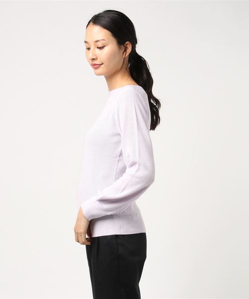 RIVE DROITE(リヴドロワ)の「片畦ボートニット(ニット/セーター・レディース・ライトグレー/グリーン/ラベンダー・FREE)」の4枚目の写真