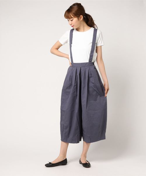 POU DOU DOU（プードゥドゥ）の「サス付きボリュームタックパンツ（その他パンツ・レディース・オリーブ/ライトベージュ/ダークグレー・3）」の2枚目の写真