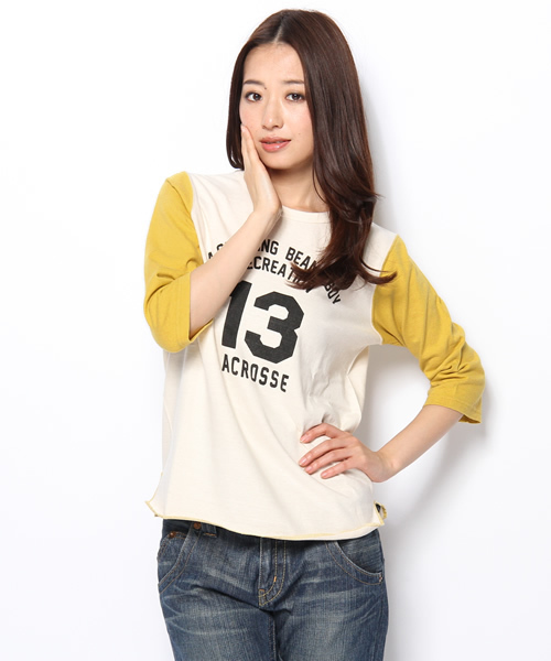 BEAMS BOY（ビームスボーイ）の「□BEAMS BOY / ナンバープリント ベースボール3/4T 13SS（Tシャツ/カットソー・レディース・イエロー系その他/ロイヤルブルー・ONE SIZE）」の2枚目の写真