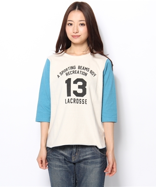 BEAMS BOY（ビームスボーイ）の「□BEAMS BOY / ナンバープリント ベースボール3/4T 13SS（Tシャツ/カットソー・レディース・イエロー系その他/ロイヤルブルー・ONE SIZE）」の3枚目の写真