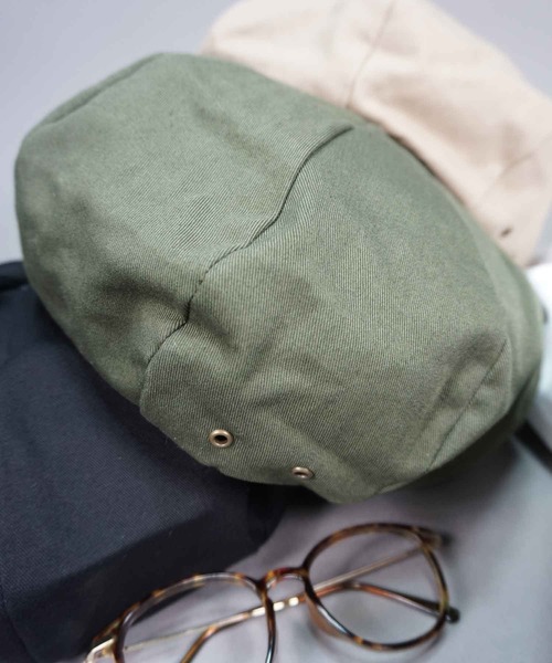 FUNALIVE（ファンアライブ）の「ツイルベレー帽（ハンチング/ベレー帽・レディース・ベージュ/オリーブドラブ/ブラック/ネイビー/オフホワイト・FREE）」の4枚目の写真