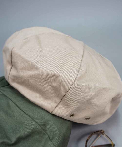 FUNALIVE（ファンアライブ）の「ツイルベレー帽（ハンチング/ベレー帽・レディース・ベージュ/オリーブドラブ/ブラック/ネイビー/オフホワイト・FREE）」の8枚目の写真