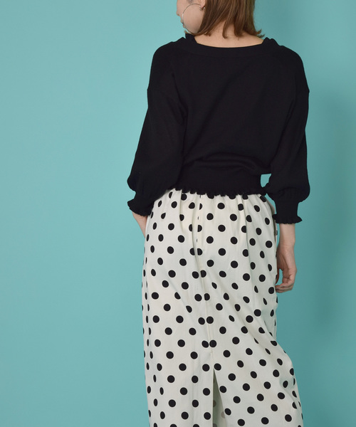 w closet(ダブルクローゼット)の「リネン混Vネックフリルカーディガン(カーディガン/ボレロ・レディース・ホワイト/グリーン/オレンジ/ブラック・FREE)」の22枚目の写真