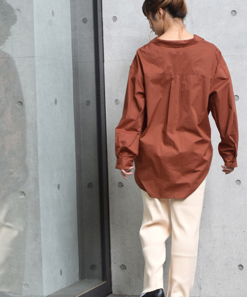 w closet（ダブルクローゼット）の「ピンタックレース開襟ビッグシャツ_（シャツ/ブラウス・レディース・ホワイト/ブラウン/パープル/カーキ・FREE）」の13枚目の写真