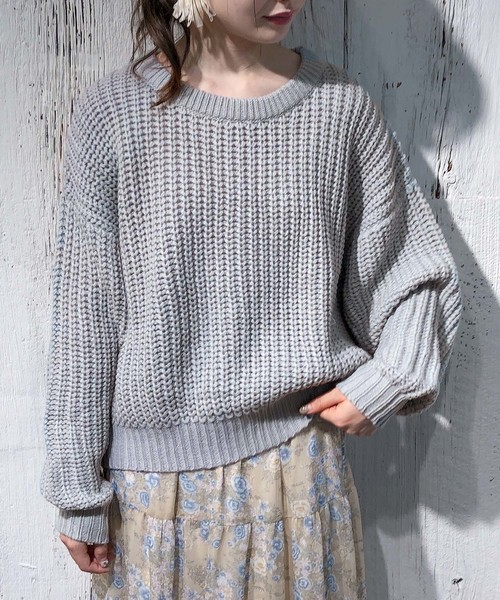 one after another NICE CLAUP（ワンアフターアナザーナイスクラップ）の「畦編みニットプルオーバー（ニット/セーター・レディース・アイボリー/ピンク/モカ/ミント・FREE）」の3枚目の写真