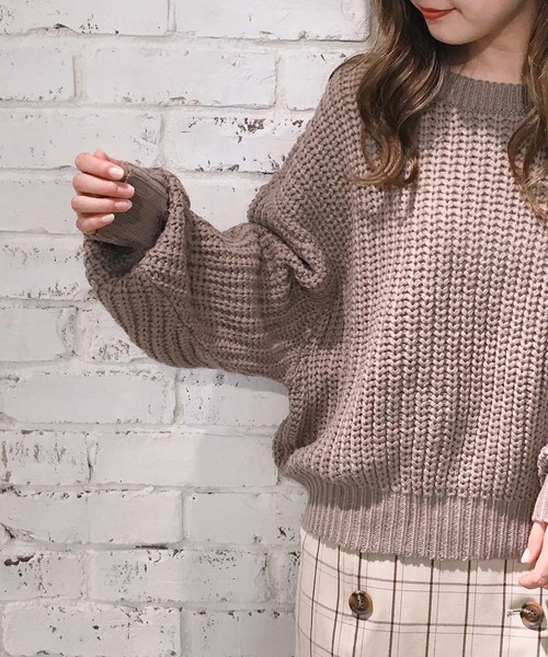 one after another NICE CLAUP（ワンアフターアナザーナイスクラップ）の「畦編みニットプルオーバー（ニット/セーター・レディース・アイボリー/ピンク/モカ/ミント・FREE）」の10枚目の写真