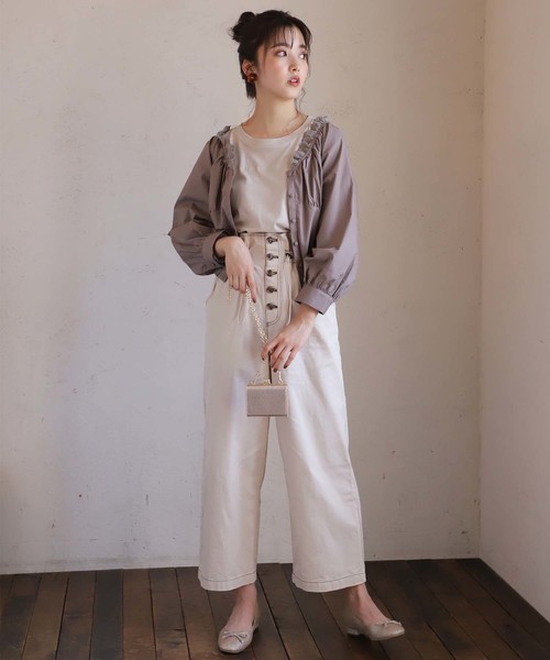 one after another NICE CLAUP（ワンアフターアナザーナイスクラップ）の「【WEB STORE限定】 スクエアトゥバレエシューズ（バレエシューズ・レディース・ブラウン/ゴールド・SMALL/MEDIUM/LARGE/X-LARGE/X-SMALL）」の5枚目の写真