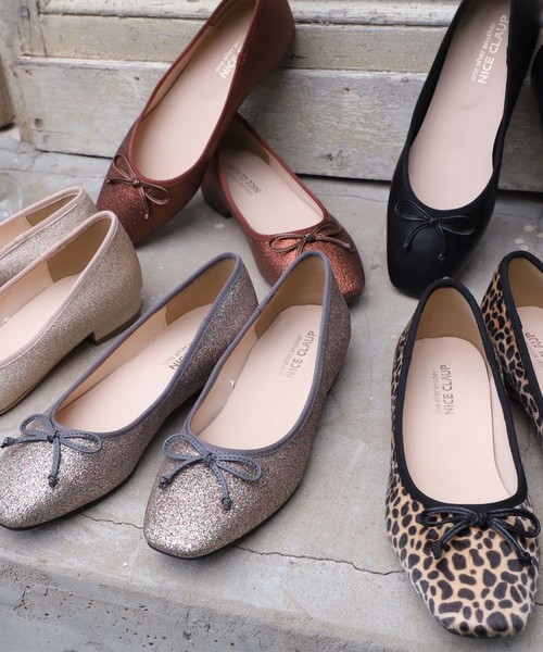 one after another NICE CLAUP（ワンアフターアナザーナイスクラップ）の「【WEB STORE限定】 スクエアトゥバレエシューズ（バレエシューズ・レディース・ブラウン/ゴールド・SMALL/MEDIUM/LARGE/X-LARGE/X-SMALL）」の16枚目の写真