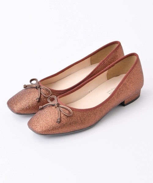 one after another NICE CLAUP（ワンアフターアナザーナイスクラップ）の「【WEB STORE限定】 スクエアトゥバレエシューズ（バレエシューズ・レディース・ブラウン/ゴールド・SMALL/MEDIUM/LARGE/X-LARGE/X-SMALL）」の17枚目の写真