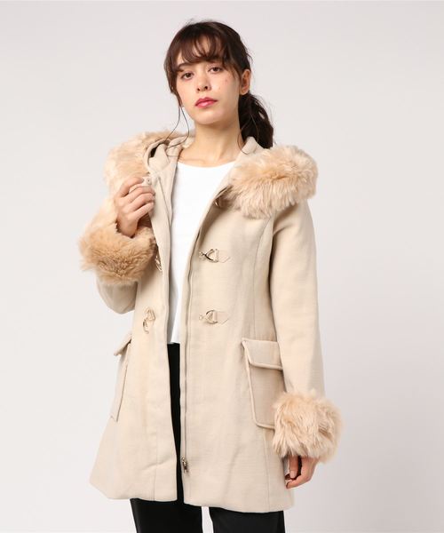 one way（ワンウェイ）の「ビットダッフルコート（ダッフルコート・レディース・ホワイト/ライトグレー/ブラック/ベージュ・M）」の11枚目の写真