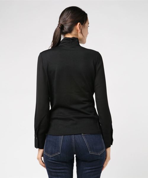 NARACAMICIE(ナラカミーチェ)の「ウールジャージクレープコンビフリルブラウス(Tシャツ/カットソー・レディース・ブラック/ネイビー/ボルドー・MEDIUM/LARGE)」の19枚目の写真
