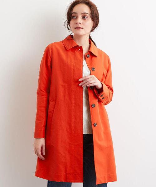 green label relaxing（グリーンレーベルリラクシング）の「◆SC グログラン ステンカラーコート（ステンカラーコート・レディース・ベージュ/イエロー/ネイビー/オレンジ/ケリー・40/42/44/38/36）」の5枚目の写真