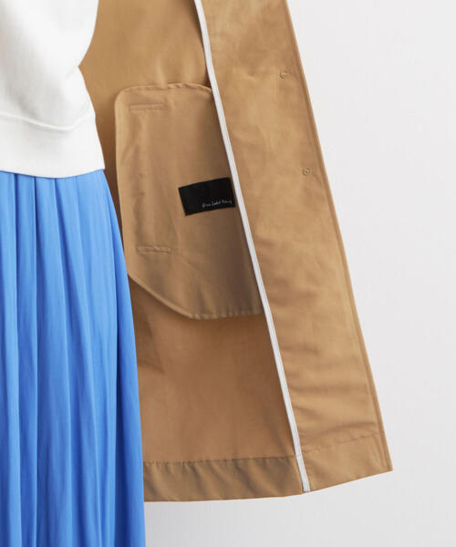 green label relaxing（グリーンレーベルリラクシング）の「◆SC グログラン ステンカラーコート（ステンカラーコート・レディース・ベージュ/イエロー/ネイビー/オレンジ/ケリー・40/42/44/38/36）」の9枚目の写真