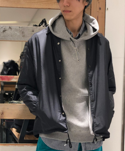 GREEN BOWL（グリーンボウル）の「GREEN BOWL Nylon Coach Jacket(Embroidery)/グリーンボウル 刺繍 ナイロン コーチジャケット（ナイロンジャケット・メンズ・チャコールグレー/ブルー/グリーン/ブラック/ネイビー・M/L）」の5枚目の写真
