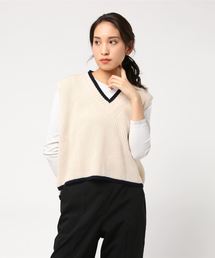DING | DING/カラーラインニットベスト(ベスト)