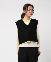 DING | DING/カラーラインニットベスト(ベスト)