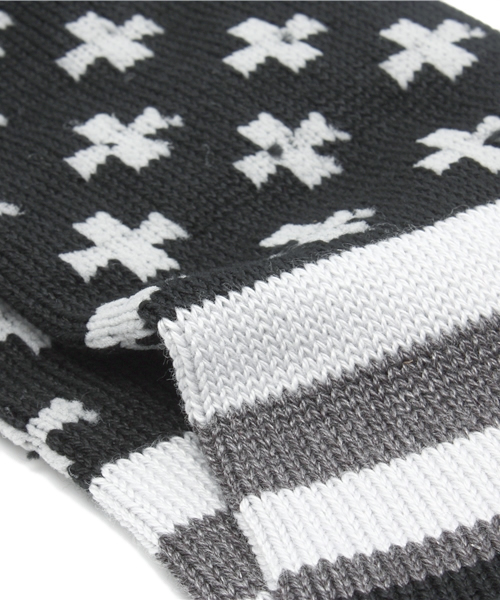 BEAMS（ビームス）の「BEAMS / クロス×ストライプ ソックス（ソックス/靴下・メンズ・ホワイト/チャコールグレー/ブラック/ネイビー・ONE SIZE）」の8枚目の写真