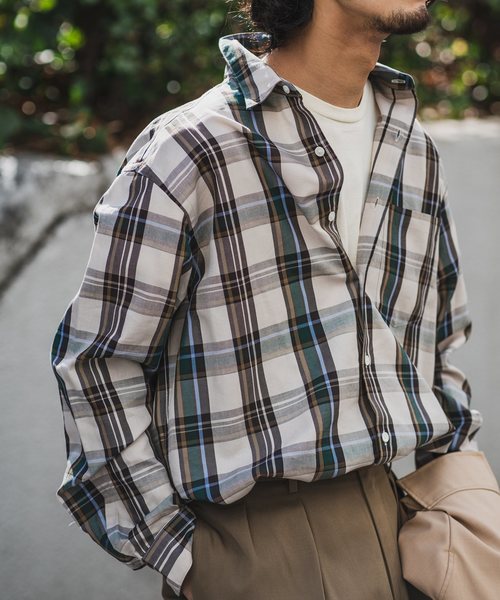 EDIFICE（エディフィス）の「C/Te CHECK WIDE REGULAR（シャツ/ブラウス・メンズ・ネイビー/サックスブルー/ベージュ・LARGE/SMALL/MEDIUM/FREE）」の2枚目の写真