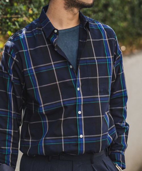 EDIFICE（エディフィス）の「C/Te CHECK WIDE REGULAR（シャツ/ブラウス・メンズ・ネイビー/サックスブルー/ベージュ・LARGE/SMALL/MEDIUM/FREE）」の15枚目の写真