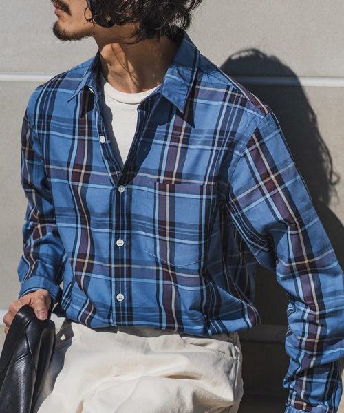 EDIFICE（エディフィス）の「C/Te CHECK WIDE REGULAR（シャツ/ブラウス・メンズ・ネイビー/サックスブルー/ベージュ・LARGE/SMALL/MEDIUM/FREE）」の22枚目の写真