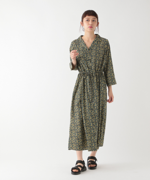 Studio Clip スタディオクリップ の オープンカラープリントワンピース Web限定プラスサイズ ワンピース Wear