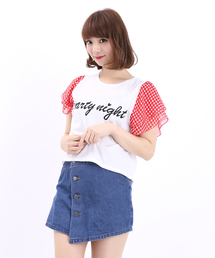 WEGO | WEGO/ギンガムチェックスリーブTシャツ(Tシャツ/カットソー)