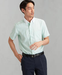 green label relaxing | A PLUSｽﾘﾑ ﾅﾛｰ ストライプ SBDｸﾚﾘｯｸ 半袖 シャツ ＜機能性生地 / 吸水速乾＞(シャツ/ブラウス)