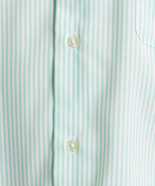 green label relaxing（グリーンレーベルリラクシング）の「A PLUSｽﾘﾑ ﾅﾛｰ ストライプ SBDｸﾚﾘｯｸ 半袖 シャツ ＜機能性生地 / 吸水速乾＞（シャツ/ブラウス・メンズ・コバルトブルー/ライム・MEDIUM/LARGE/X-LARGE/SMALL）」の11枚目の写真