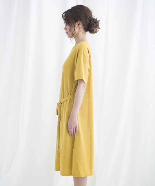 LUGG NAGG(ラグナグ)の「【Jewelobe/ ジュエローブ】 ウエストリボンロングTシャツ(ワンピース・レディース・ブラック/イエロー/オレンジ/グリーン・FREE)」の10枚目の写真