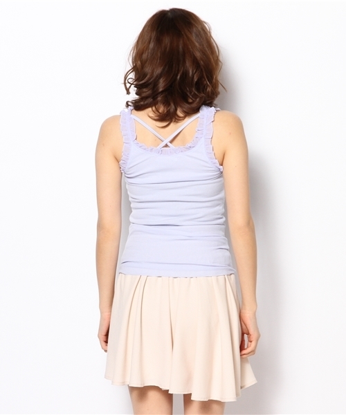 one after another NICE CLAUP（ワンアフターアナザーナイスクラップ）の「【ナイスクラップ】テレコランニング（キャミソール・レディース・ラベンダー/ブルー/グリーン/イエロー/オフホワイト/ブラック・FREE）」の10枚目の写真