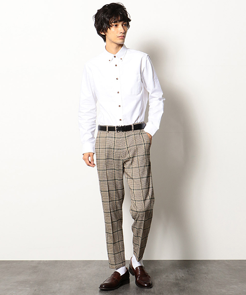 COMME CA COMMUNE(コムサコミューン)の「ビッググレンチェックピンタック イージーパンツ(その他パンツ・メンズ・ブラウン系/グリーン系・MEDIUM/LARGE/SMALL)」の6枚目の写真