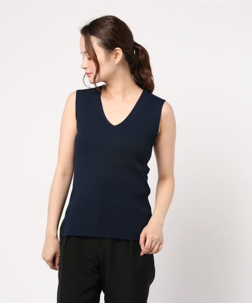 journal standard L'essage(ジャーナルスタンダードレサージュ)の「SAMBAノースリーブプルオーバー(Tシャツ/カットソー・レディース・ベージュ/ネイビー/グリーン・FREE)」の3枚目の写真