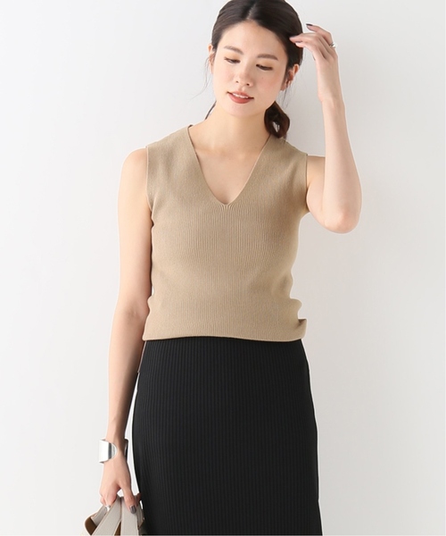 journal standard L'essage(ジャーナルスタンダードレサージュ)の「SAMBAノースリーブプルオーバー(Tシャツ/カットソー・レディース・ベージュ/ネイビー/グリーン・FREE)」の1枚目の写真