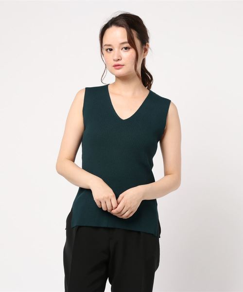 journal standard L'essage(ジャーナルスタンダードレサージュ)の「SAMBAノースリーブプルオーバー(Tシャツ/カットソー・レディース・ベージュ/ネイビー/グリーン・FREE)」の8枚目の写真
