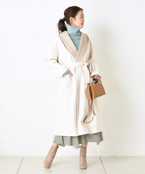 DouDou(ドゥドゥ)の「ビッグフーディーコート(その他アウター・レディース・ブラウン/オフホワイト・FREE)」の22枚目の写真