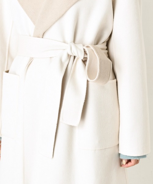 DouDou(ドゥドゥ)の「ビッグフーディーコート(その他アウター・レディース・ブラウン/オフホワイト・FREE)」の15枚目の写真