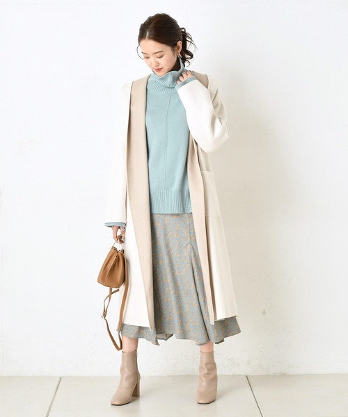 DouDou(ドゥドゥ)の「ビッグフーディーコート(その他アウター・レディース・ブラウン/オフホワイト・FREE)」の13枚目の写真