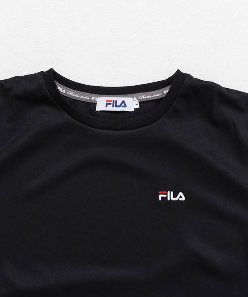 FILA(フィラ)の「FILA フィラ 吸汗速乾 ワンポイント ブランド ロゴ 刺繍 クルーネック 半袖 Tシャツ(Tシャツ/カットソー・レディース・ブラック/ネイビー/サックスブルー/ピンク/ホワイト/ブルー系その他3/ピンク系その他/ブルー系その他/ブラック系その他/ホワイト系その他/ブラック系/ホワイト系/ネイビー系・M/L/LL)」の14枚目の写真